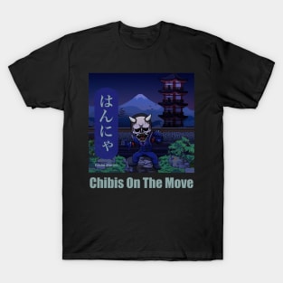 Hannya, Oni of the Night (Ver. 2.0) - “Chibis On The Move” tshirt by iisakastation.com T-Shirt
